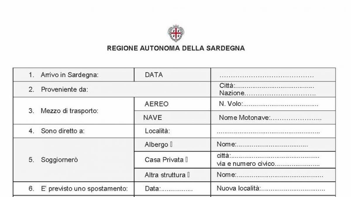 Sardegna, per entrare serve compilare un modulo: dove trovarlo e come funziona