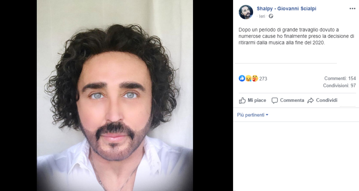 Shalpy si ritira dalla musica: addio a partire da fine 2020