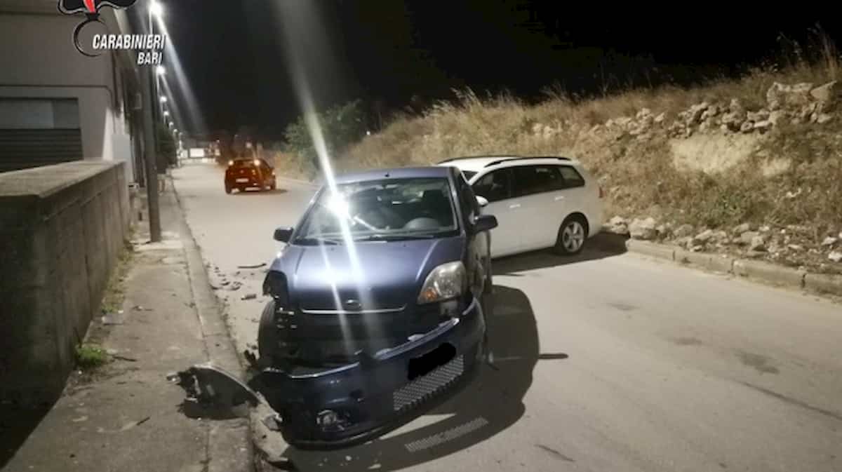 Gravina, gara di velocità tra auto