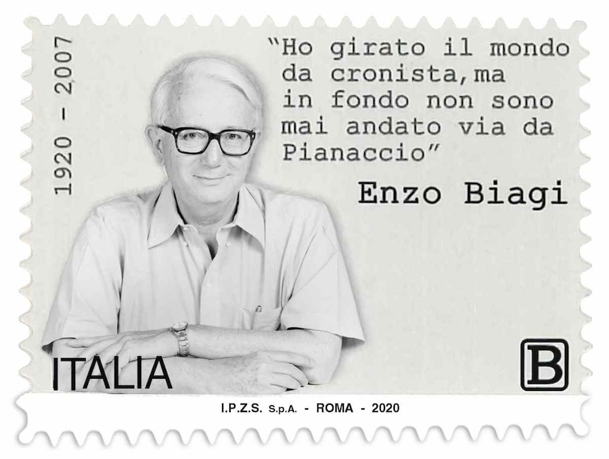 Enzo Biagi, il francobollo di Poste per celebrare i 100 anni dalla nascita