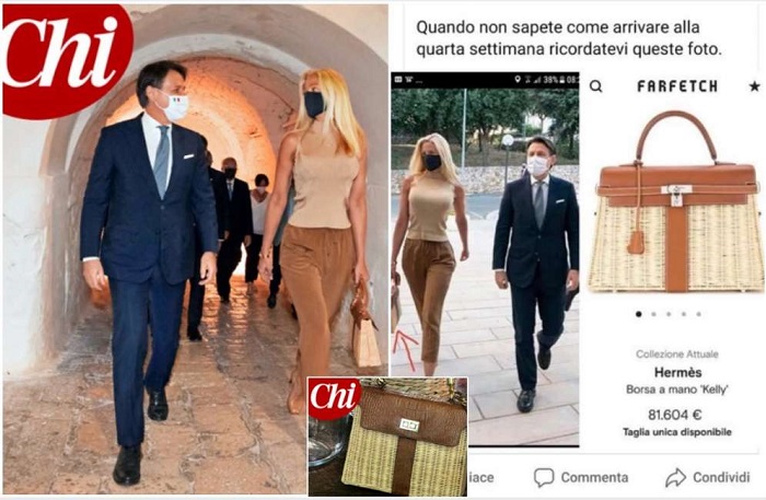 Olivia Paladino (lady Conte) e la fake news sulla borsetta da 81mila euro