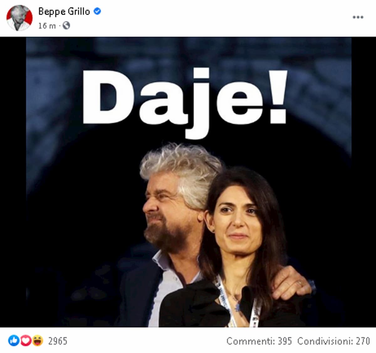 Roma, da Grillo endorsement a Virginia Raggi per il bis in Campidoglio