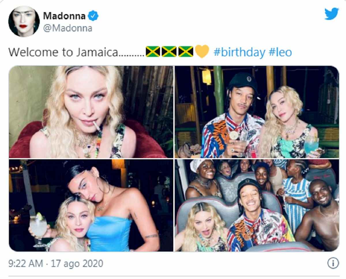 madonna e la festa in giamaica