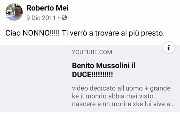 Roberto Mei, i post "fascisti" del 2011