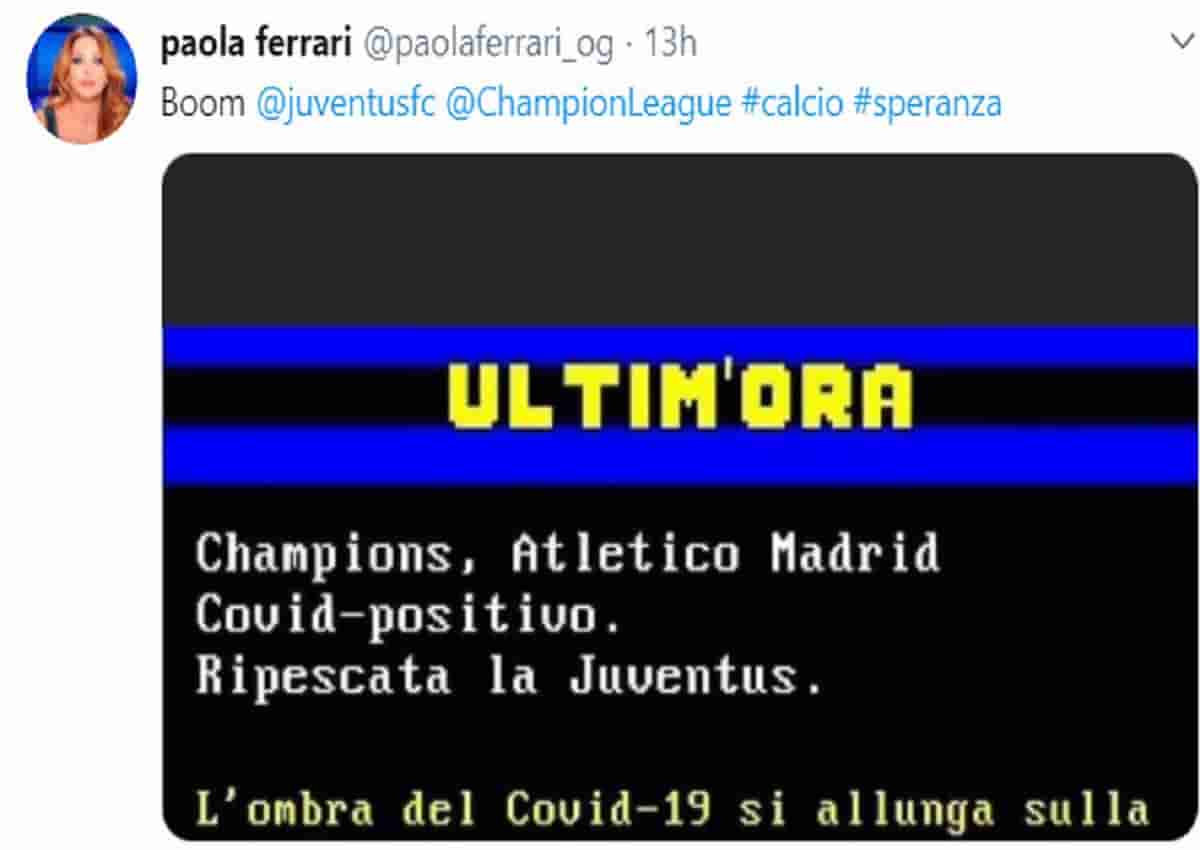 Paola Ferrari e la notizia fake