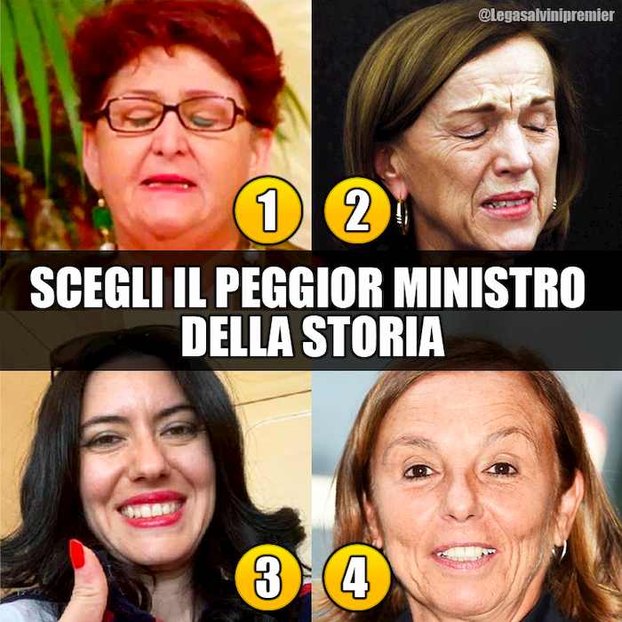 Il sondaggio sessista della Lega: "Scegli il peggior ministro". Sono solo donne
