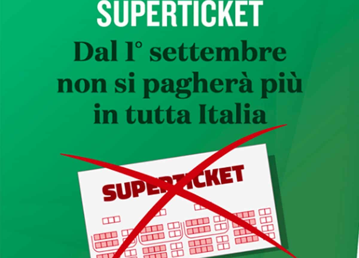 Superticket abolito dal 1 settembre