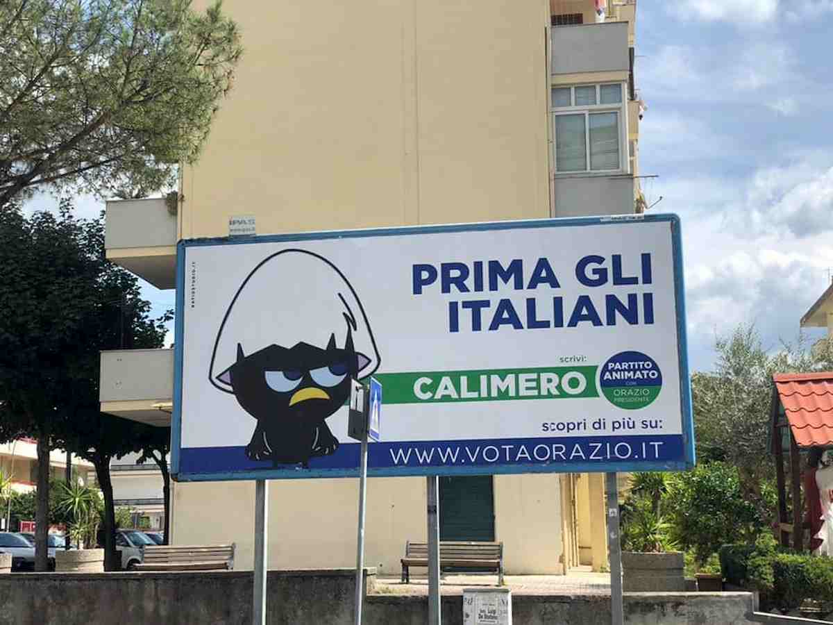 Partito Animato, manifesti elettorali: tra i candidati c'è Calimero
