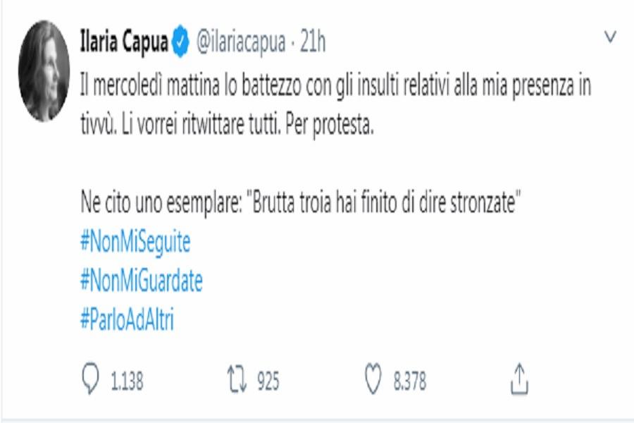 ilaria capua, insulti su twitter