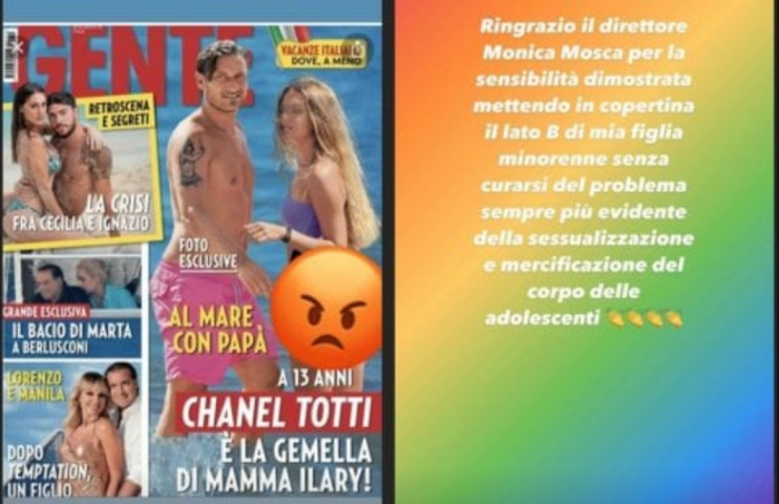 Totti e la foto della figlia Chanel: "Commenti bavosi, ci saranno conseguenze legali"