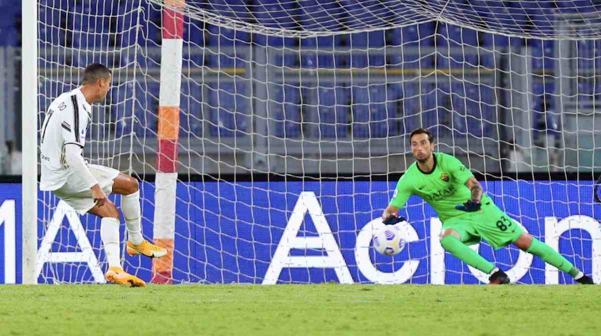 Roma-Juventus 2-2, Cristiano Ronaldo pareggia i conti inferiorità numerica