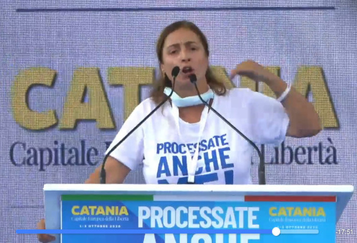 Angela Maraventano sul palco di Catania