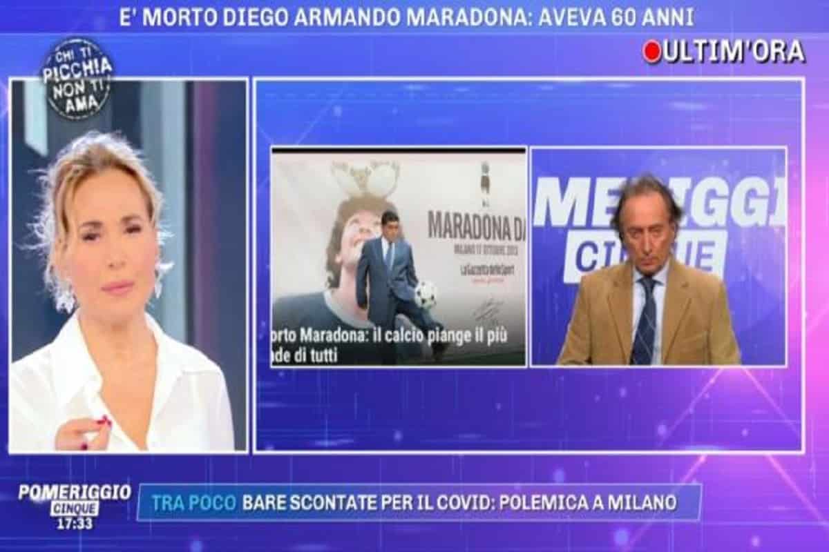 Maradona, Amedeo Goria si commuove a Pomeriggio 5: "Difendeva sempre i più deboli"