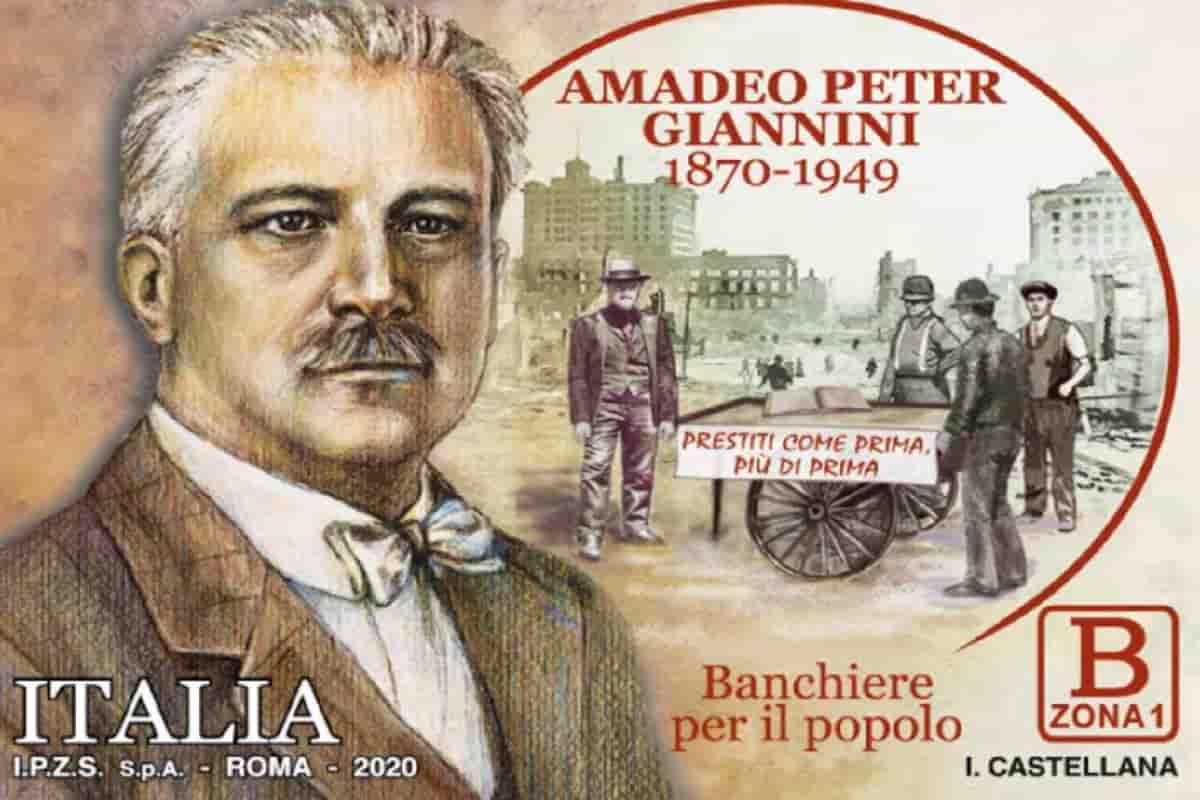 Poste Italiane e il francobollo per il banchiere del popolo Amedeo Peter Giannini
