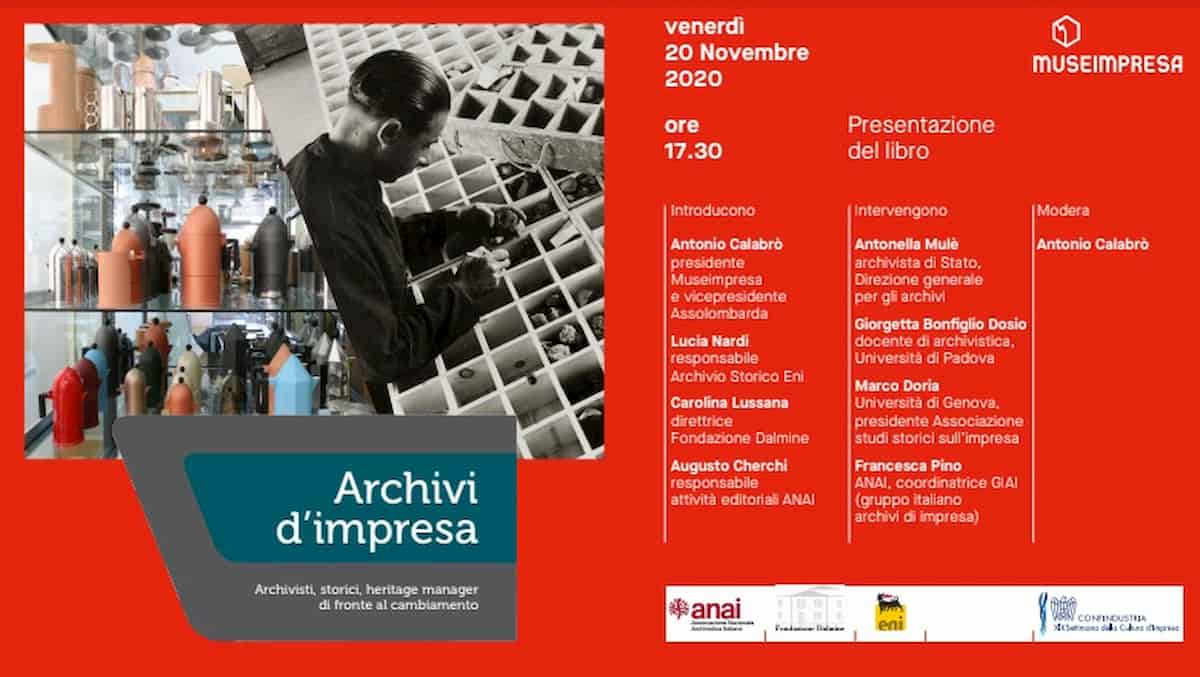 Archivi d'impresa: il volume redatto da 37 "esperti" sarà presentato il 20 novembre 2020