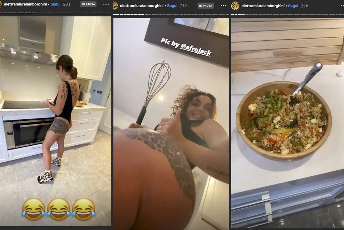 Elettra Lamborghini e il primo couscous per il marito Afrojack