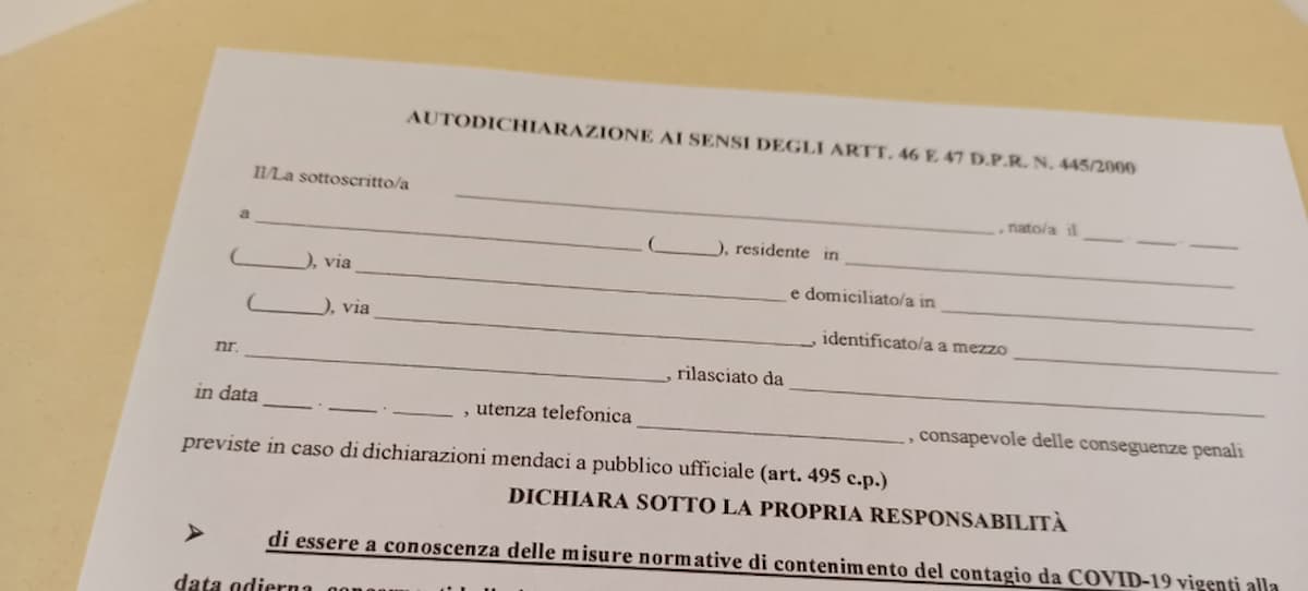 autocertificazione spostamenti modulo
