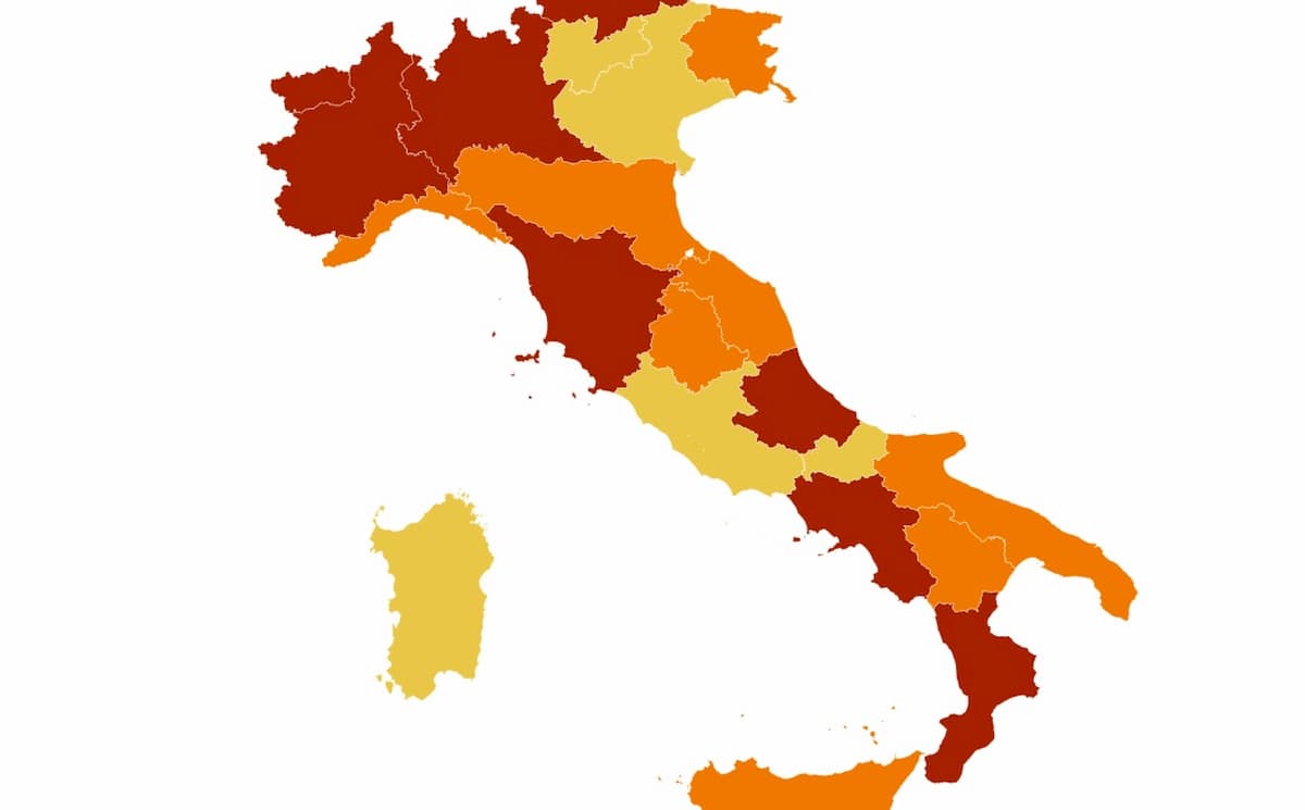 Indice Rt nazionale regioni