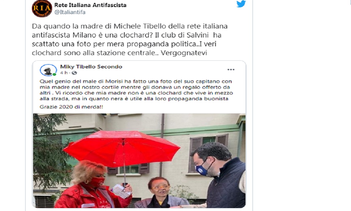 salvini scambia donna per clochard