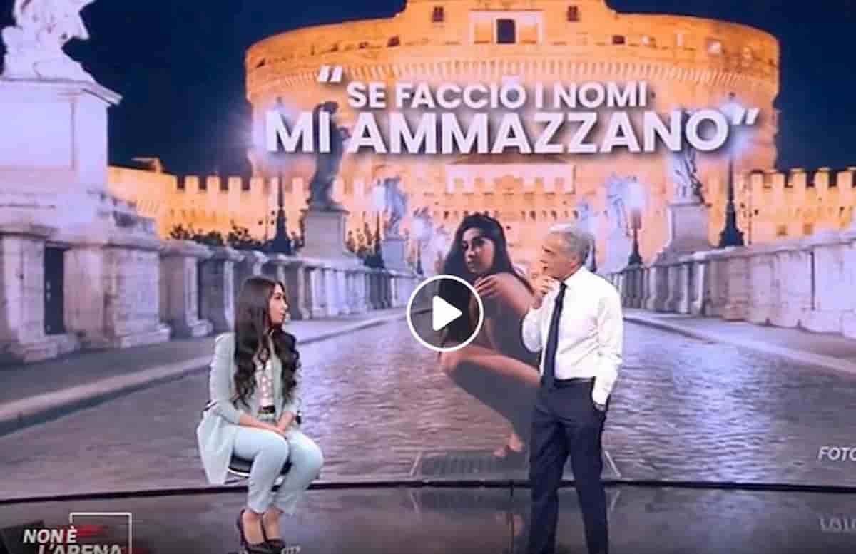 Giulia Napolitano a Non è l'Arena racconta dei festini a Roma con politici, vescovi e...cocaina sul pube