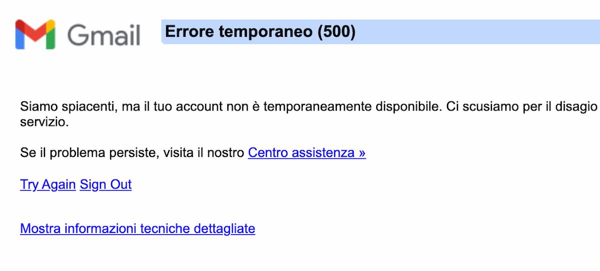 Gmail, Drive e YouTube down: i servizi di Google non funzionano