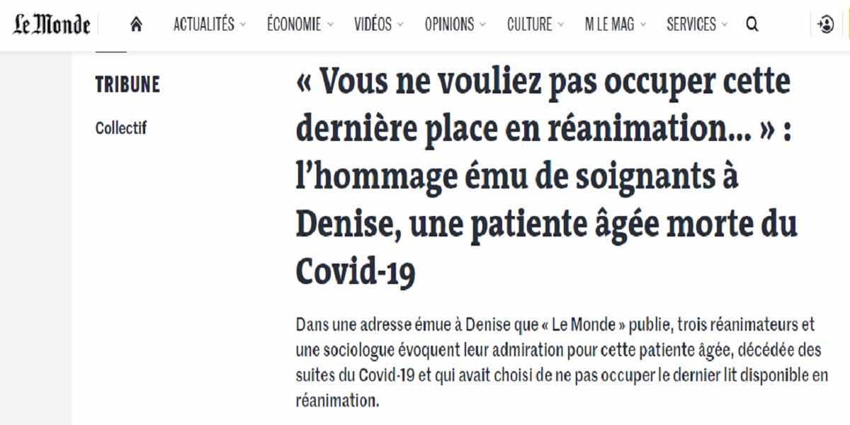 lettera a denise su le monde