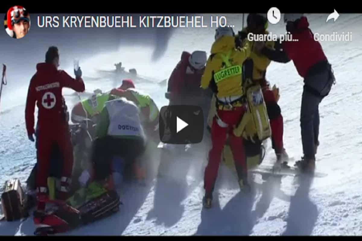 Coppa del Mondo di sci, a Kitzbuehel prima cade Ryan Cochran-Siegle e poi Urs Kryenbuehl VIDEO