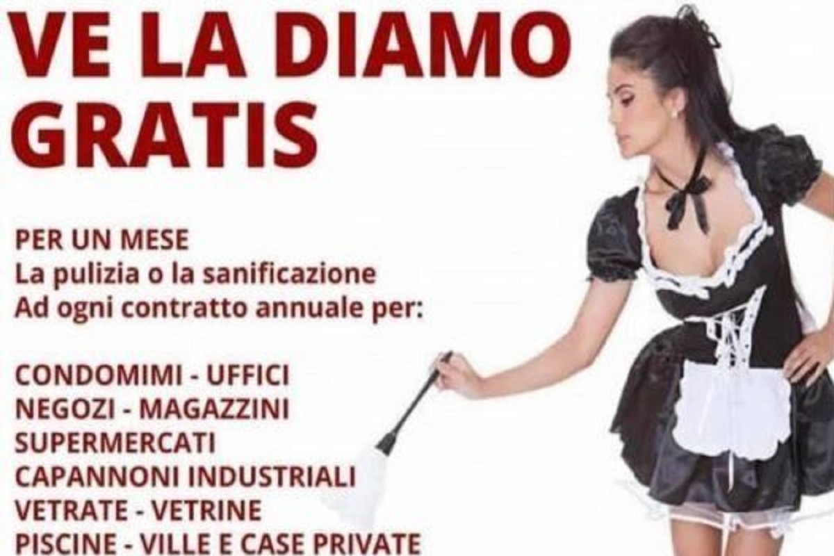 ''Ve la diamo gratis'': il manifesto pubblicitario di una ditta di pulizie nel Salento, il Comune insorge