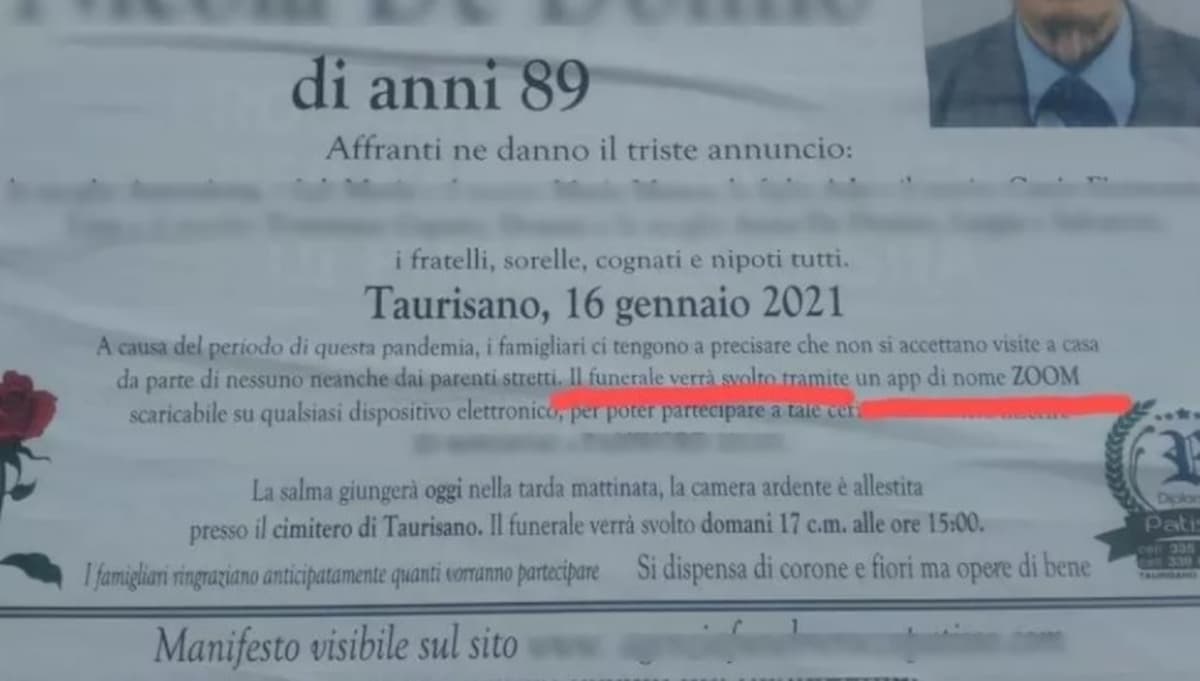 Funerale Zoom Taurisano