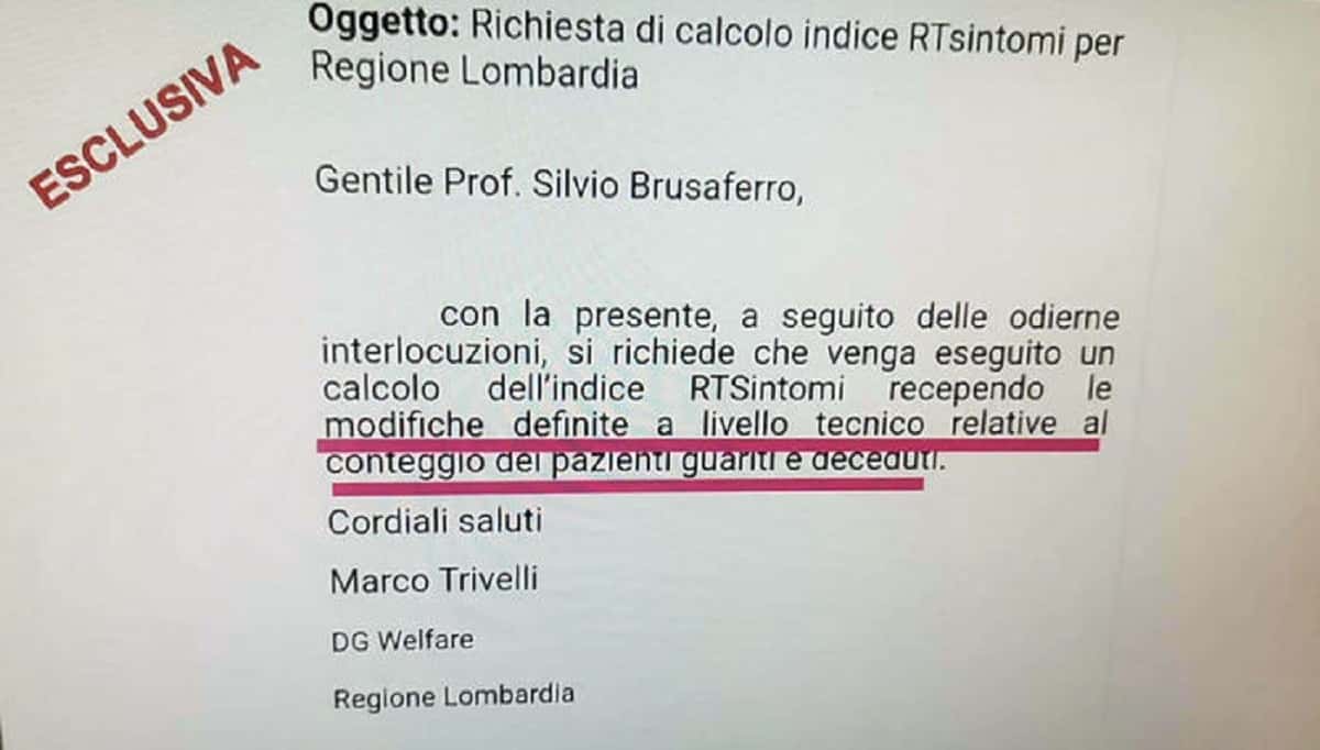 Lombardia rossa per errore, in uno scambio di mail la prova dello sbaglio della Regione
