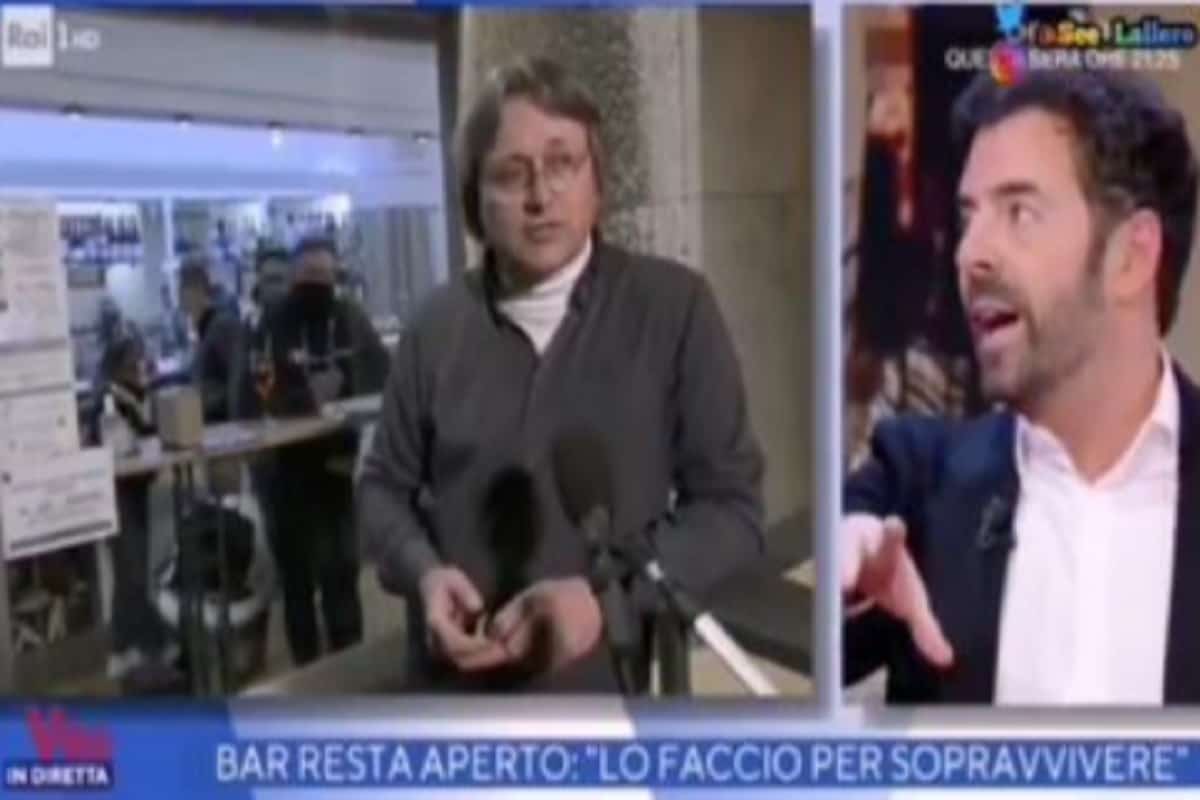 Alberto Matano chiude il collegamento col ristoratore no mask: "La mascherina è un presidio di sicurezza"