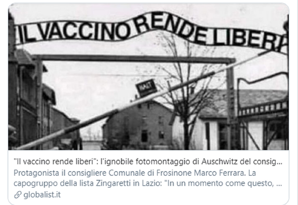 Il post sul vaccino con Auschwitz e il post pro Trump, polemiche sul centrodestra vicino Frosinone