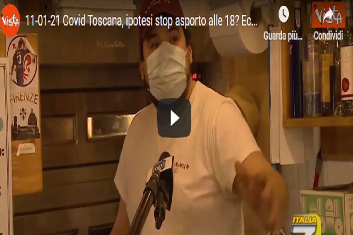 Stop asporto cibi e bevande dopo le 18, ecco il commento dei ristoratori in Toscana VIDEO