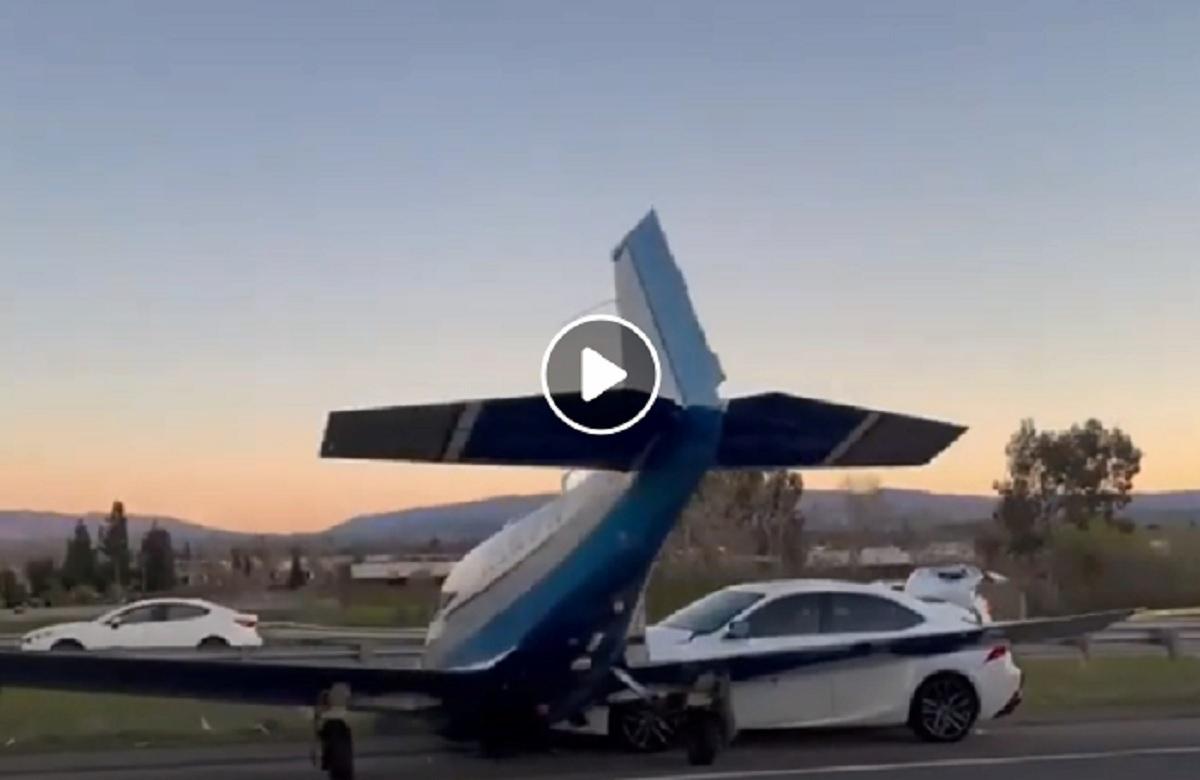 aereo atterra su strada in california