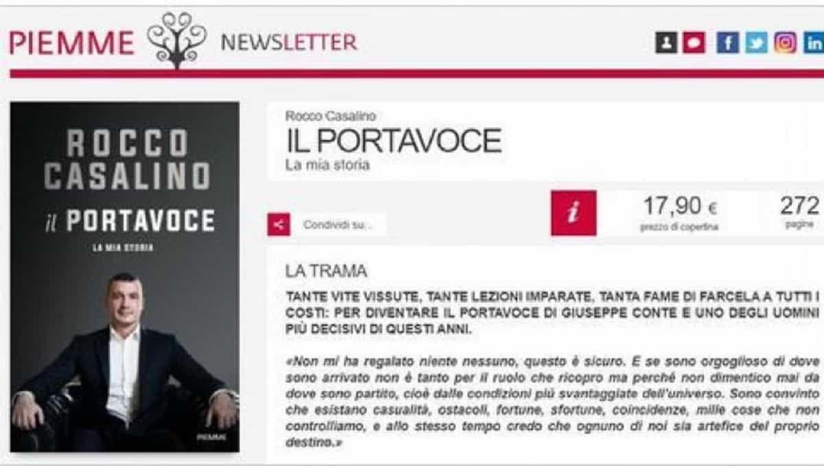 Rocco Casalino, salta uscita del libro autobiografico "Il Portavoce": colpa della crisi di Governo