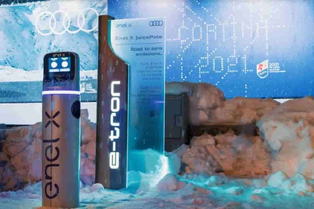 Enel X e Audi portano la mobilità elettrica ai Mondiali di Sci Cortina 2021: tutte le iniziative