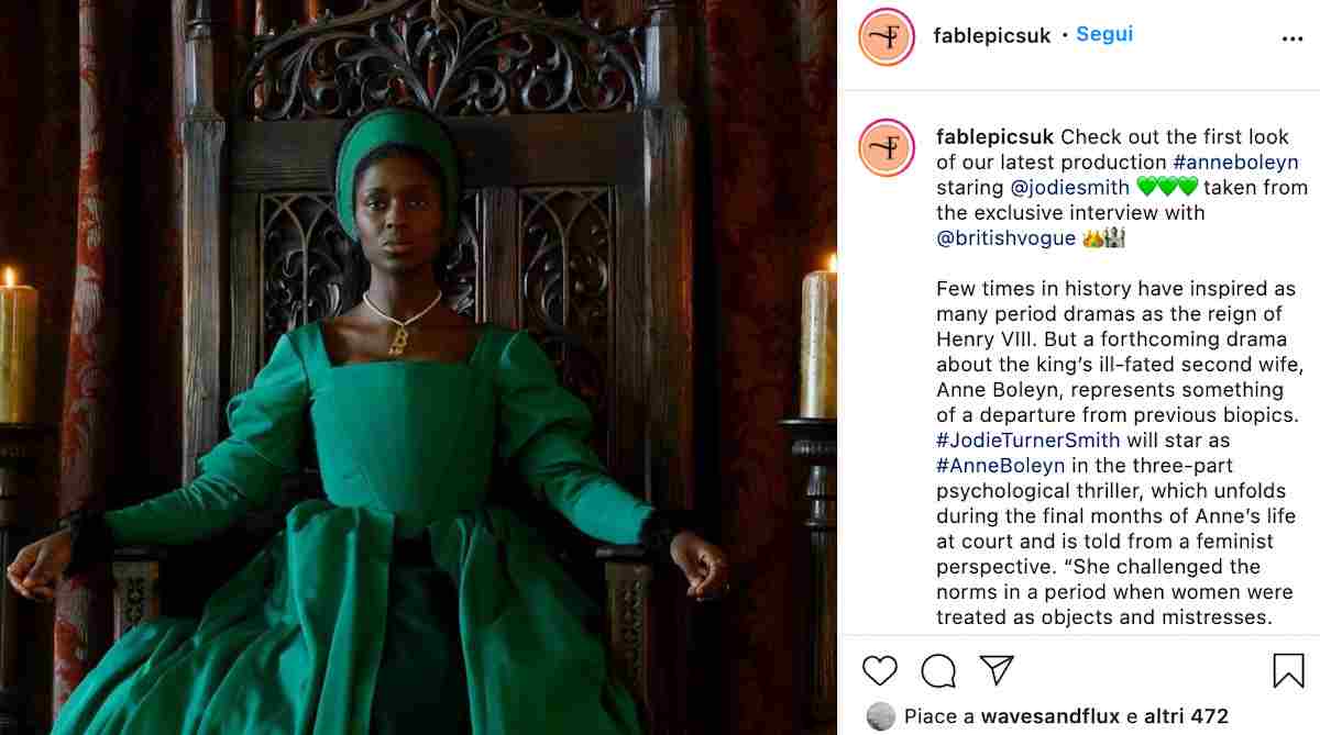 Jodie Turner-Smith è la prima Anna Bolena di colore nella serie tv Queen & Slim sulla moglie di Enrico VIII
