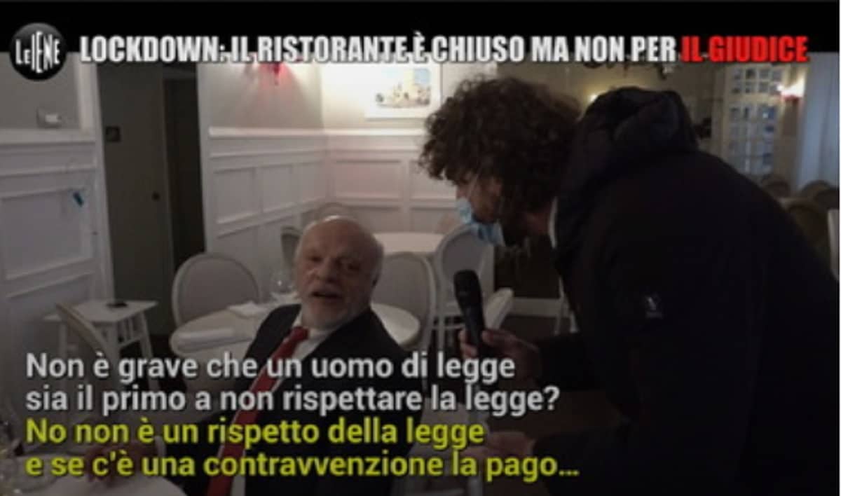 Le Iene e il giudice del caso Gregoretti a pranzo nel ristorante chiuso per Covid: "Pagherò la multa"