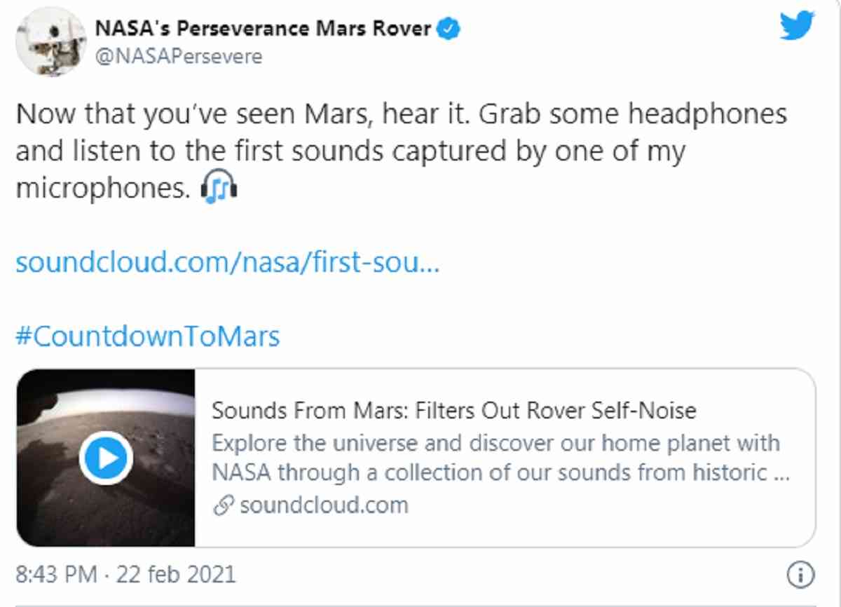 nasa, il vento su marte
