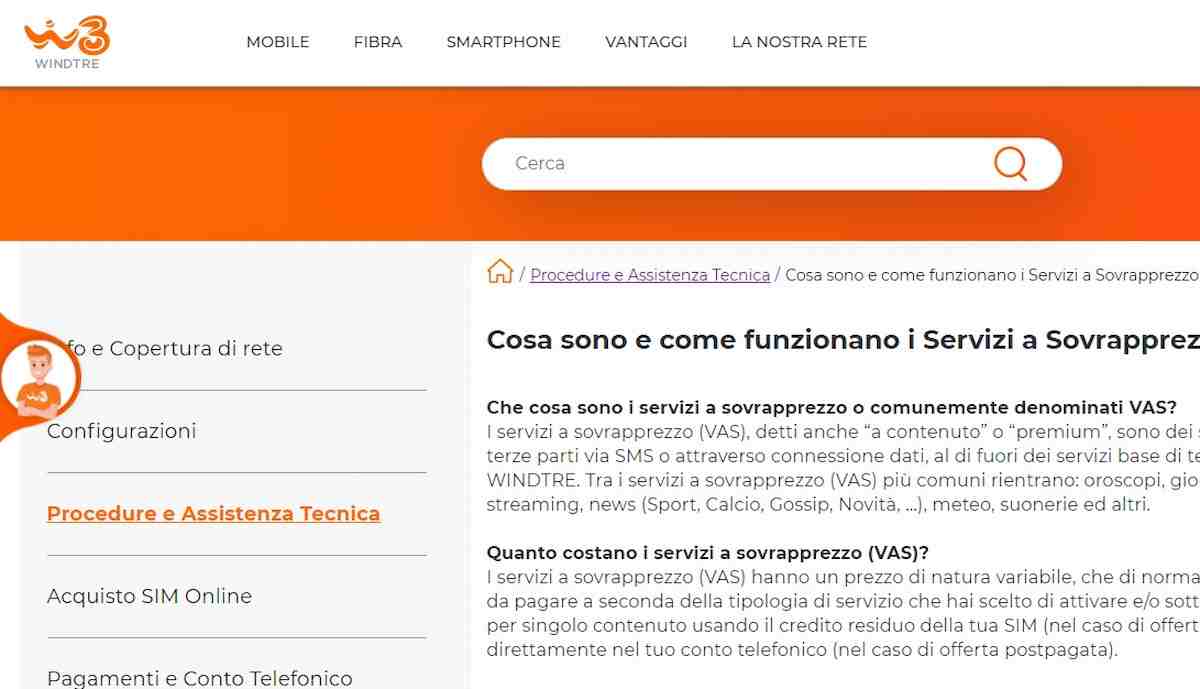 windtre sopprime servizi a valore aggiunto