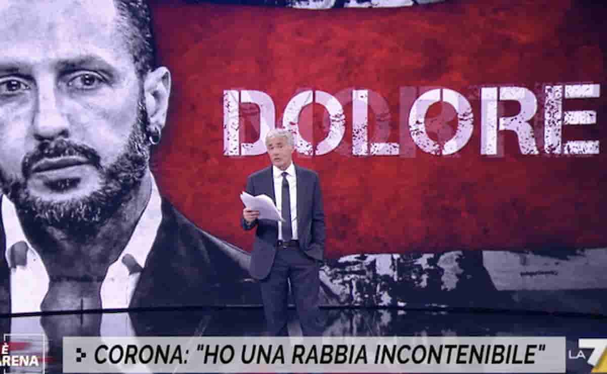 Fabrizio Corona scrive una lettera e Giletti la legge a Non è l'Arena: "Sono pronto a morire oggi per i miei diritti""