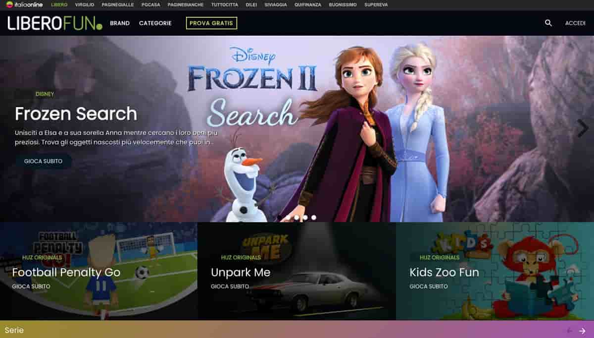 Libero Fun il portale di giochi di Italiaonline