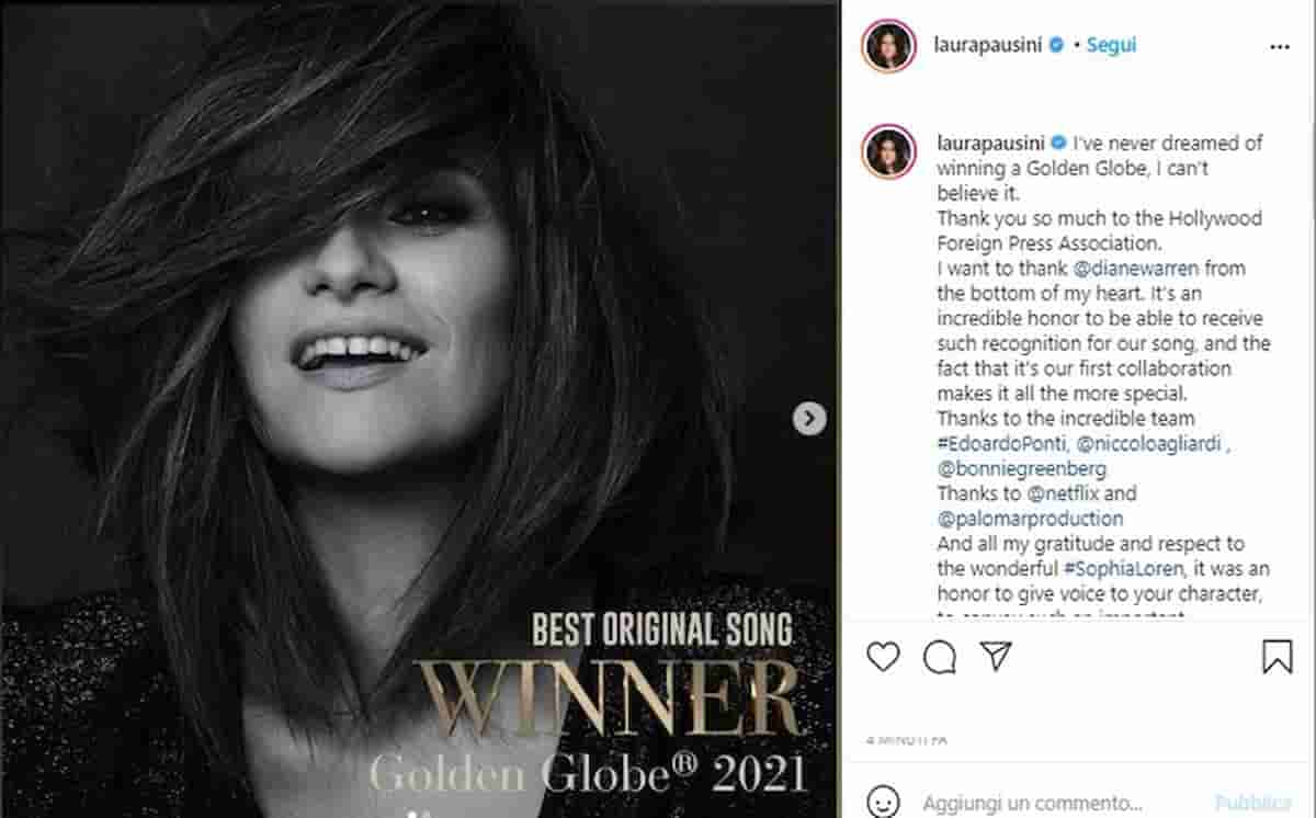 Golden Globe a Laura Pausini per Io sì. Golden Globes 2021: tutti i premi e i vincitori, trionfa Nomadland