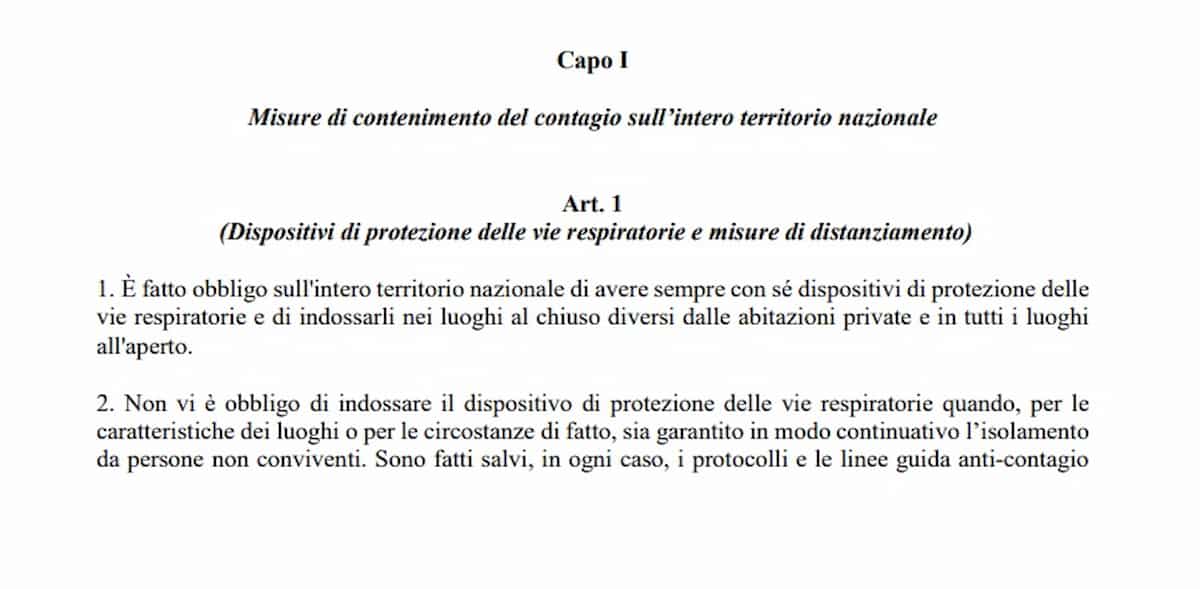 Nuovo DPCM 6 marzo, testo ufficiale in PDF