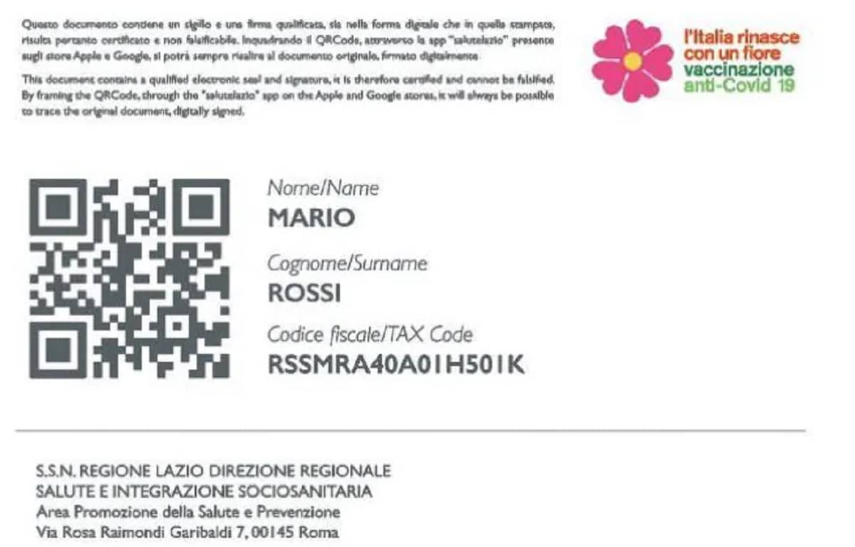 Passaporto vaccinale come funziona? Modello fac simile del Lazio. In Cina già è operativo