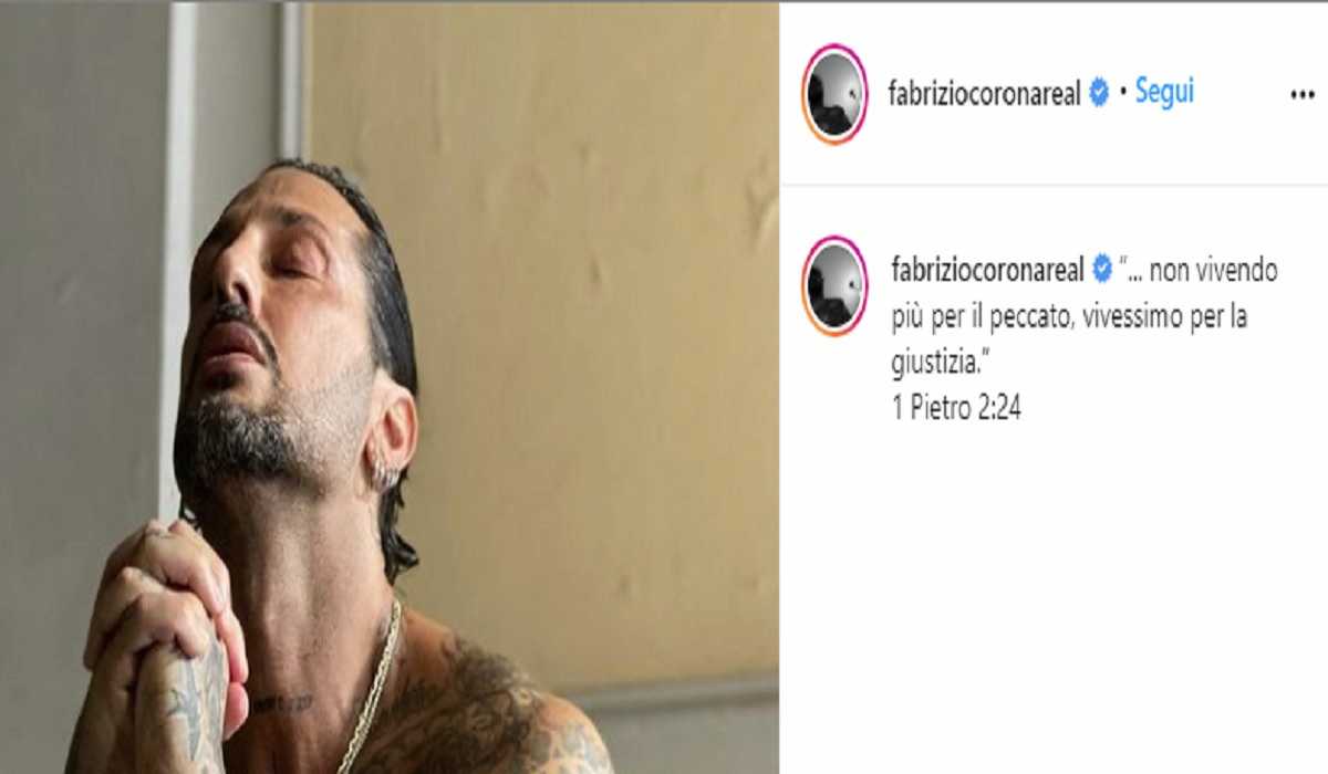 fabrizio corona prega in cella