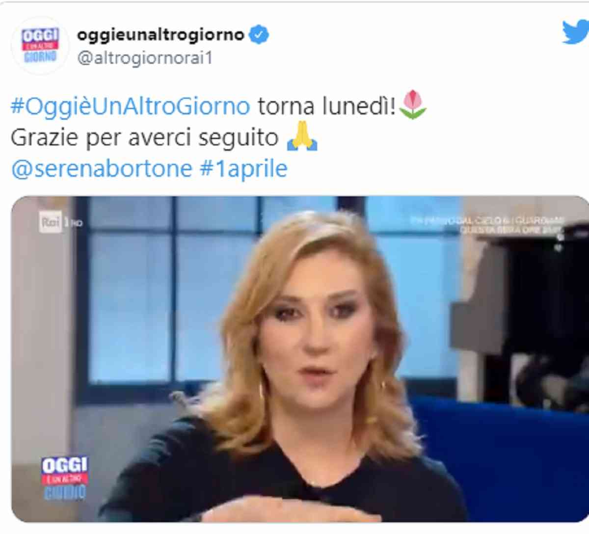 oggi è una tlro giorno non va in onda