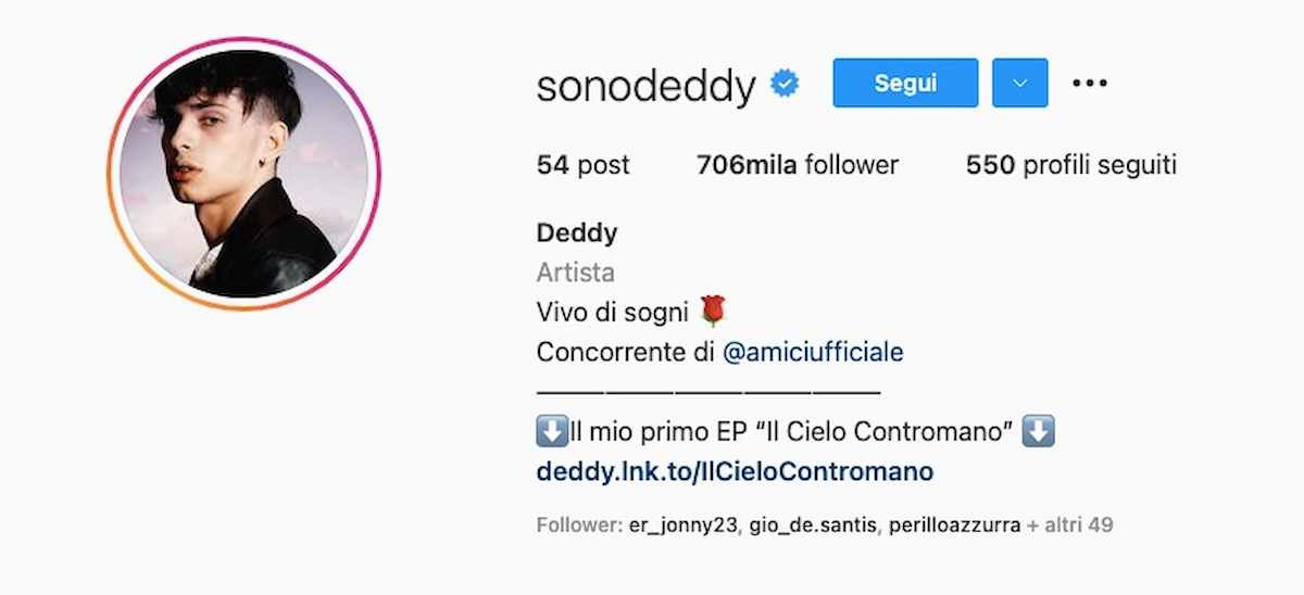 Deddy chi è, età, altezza, fidanzata Rosa Di Grazia, figli, vita privata, canzone La prima estate, vero nome, biografia, Instagram, Amici 20 e carriera tv