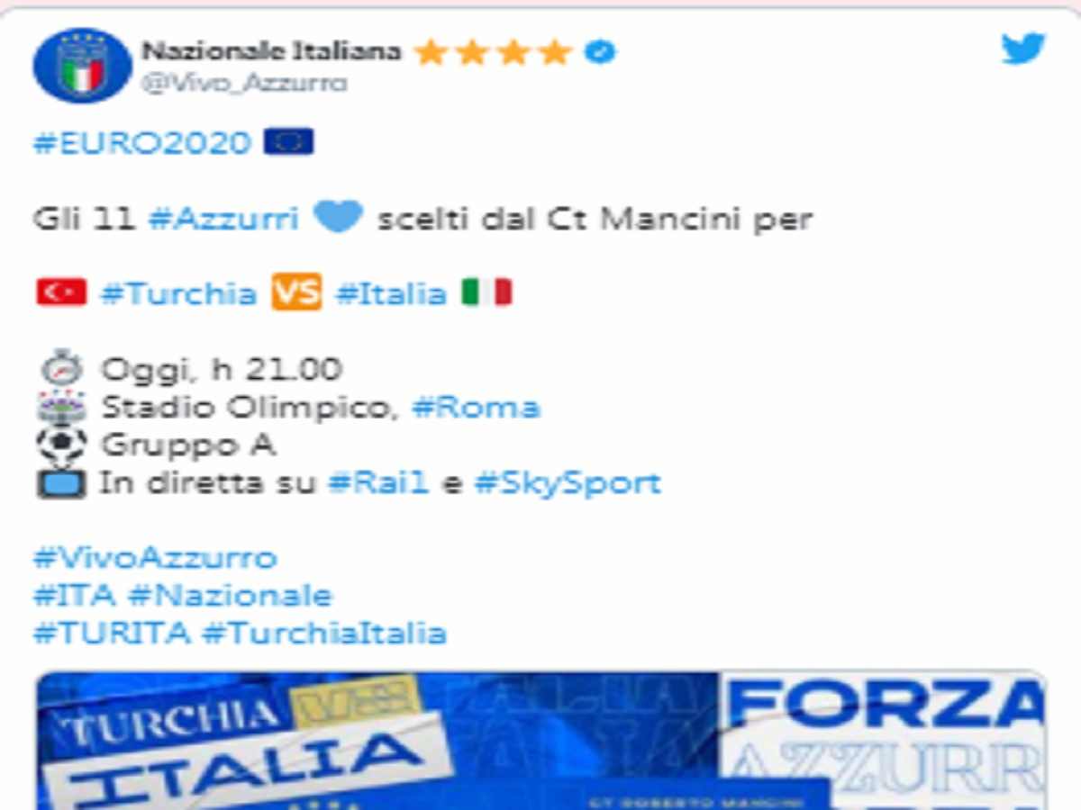 euro 2020 formazioni Italia turchia