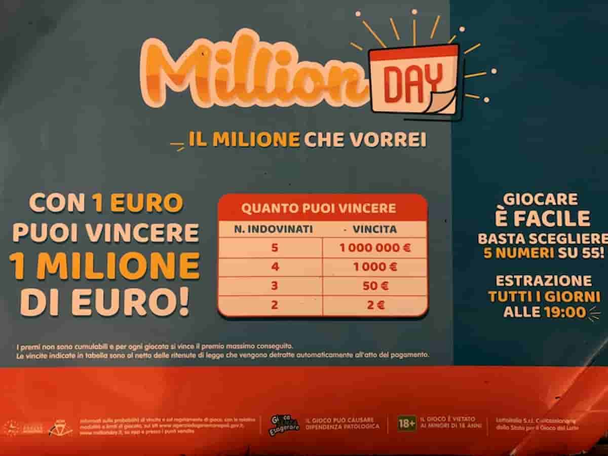 Million Day estrazione oggi lunedì 5 luglio 2021: numeri e combinazione vincente Million Day di oggi